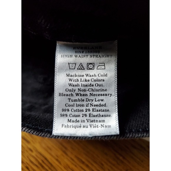 Everlane 26 Jeans High Waist Straight Black Womens Stretch - Picture 7 of 11